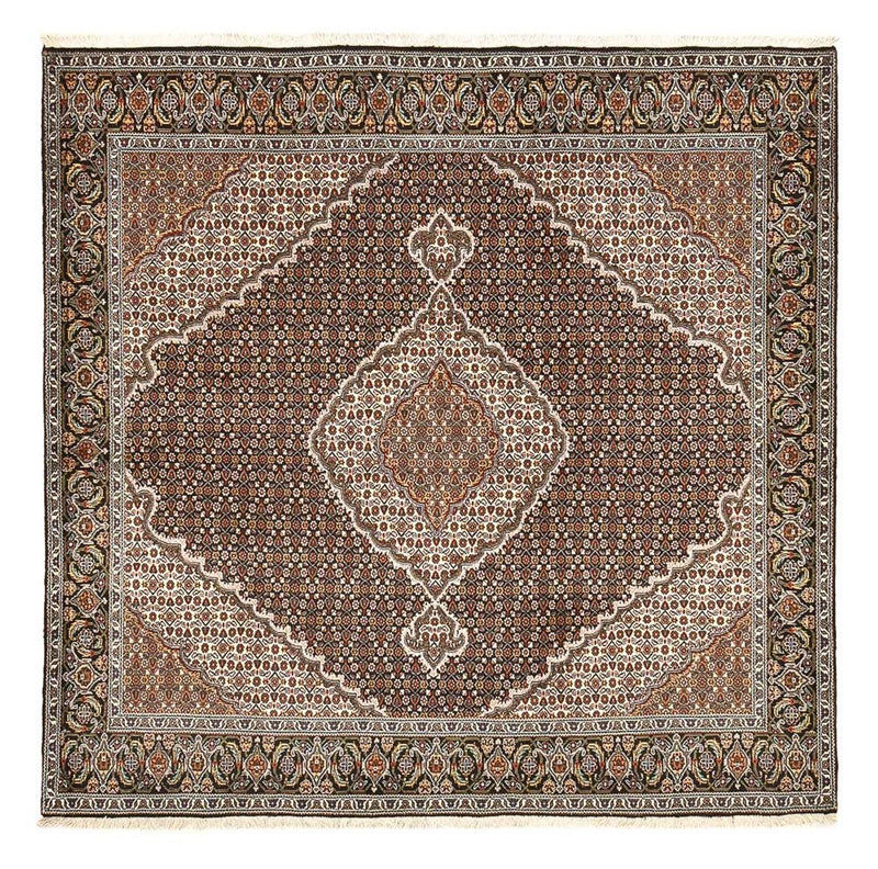 Täbriz - 40 Raj Teppich 205x207cm - Perserteppich - braun
