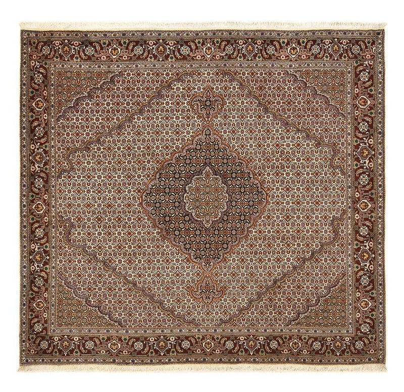 Täbriz - 40 Raj Teppich 198x204cm - Perserteppich - braun