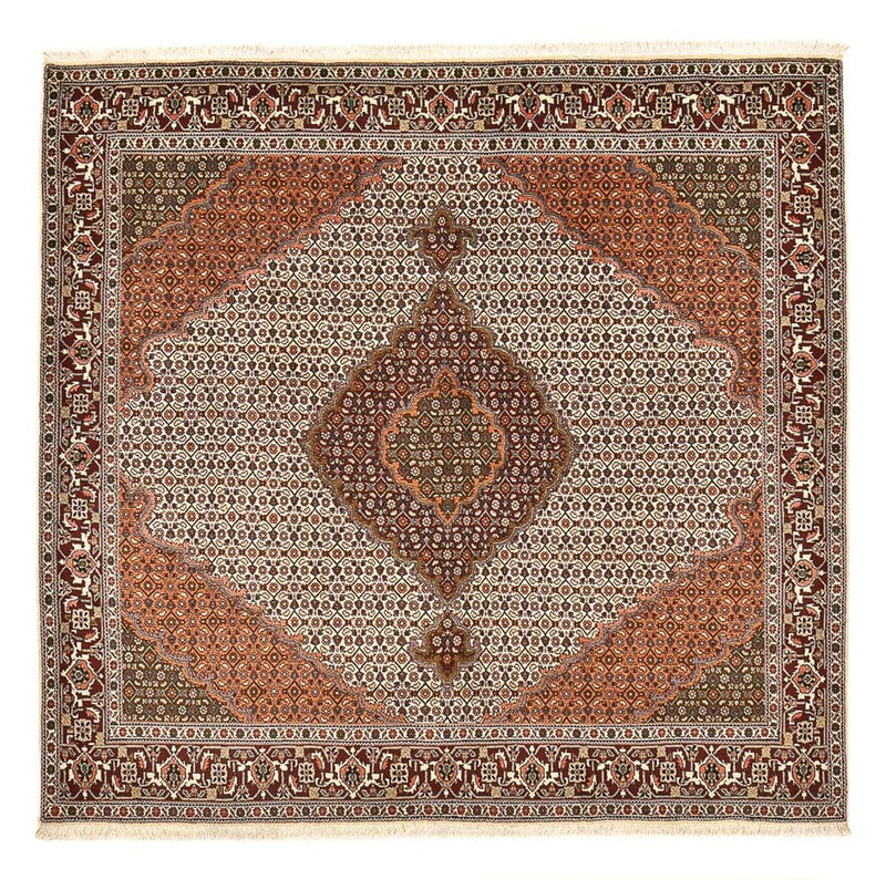 Täbriz - 40 Raj Teppich 200x203cm - Perserteppich - hellbraun