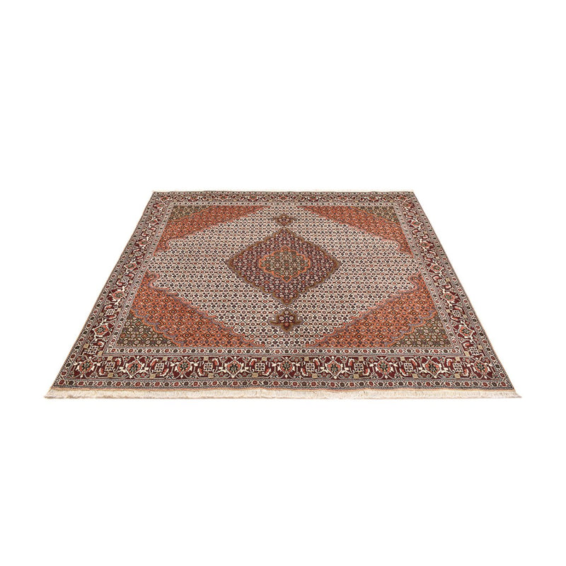 Täbriz - 40 Raj Teppich 200x203cm - Perserteppich - hellbraun