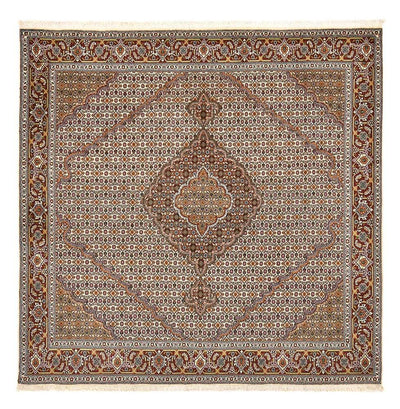 Täbriz - 40 Raj Teppich 198x208cm - Perserteppich - hellbraun