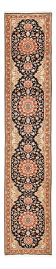 Täbriz - 50 Raj Teppich 75x380cm - Perserteppich - dunkelblau