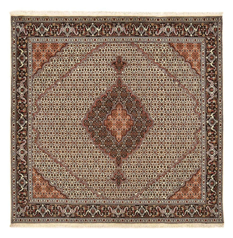 Täbriz - 40 Raj Teppich 200x208cm - Perserteppich - sand