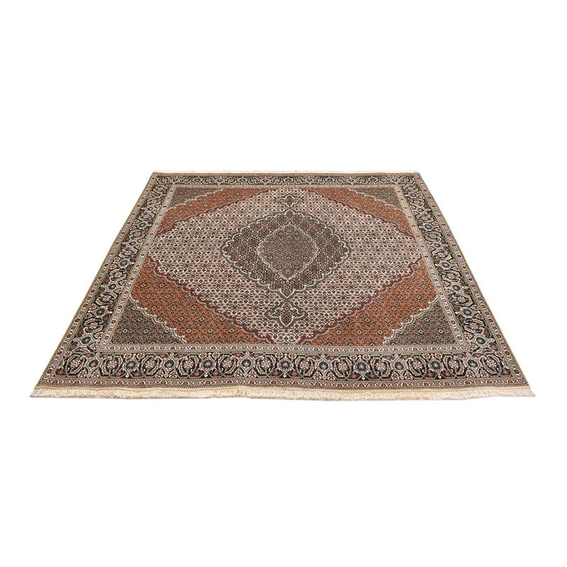 Täbriz - 40 Raj Teppich 202x206cm - Perserteppich - hellbraun