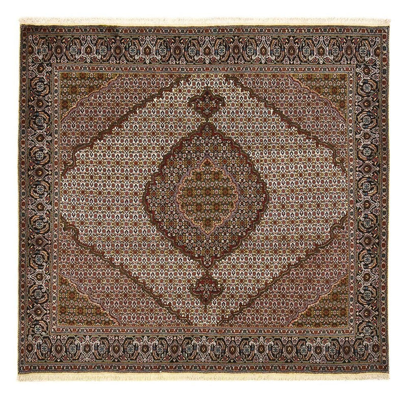 Täbriz - 40 Raj Teppich 200x203cm - Perserteppich - braun