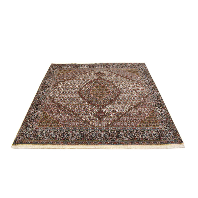 Täbriz - 40 Raj Teppich 200x203cm - Perserteppich - braun