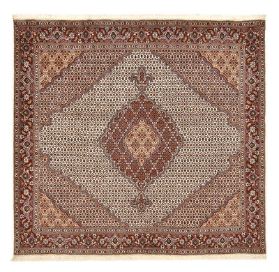 Täbriz - 40 Raj Teppich 198x204cm - Perserteppich - hellbraun