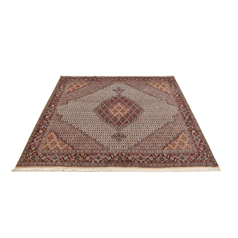 Täbriz - 40 Raj Teppich 198x204cm - Perserteppich - hellbraun