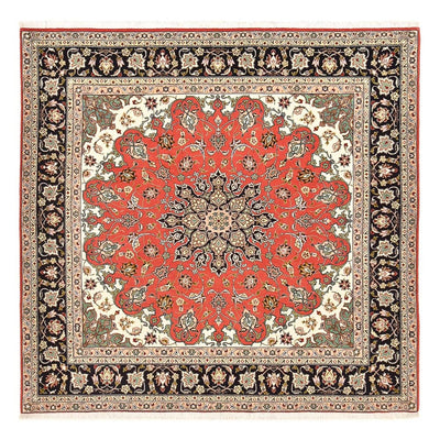 Täbriz - 40 Raj Teppich 200x204cm - Perserteppich - rot