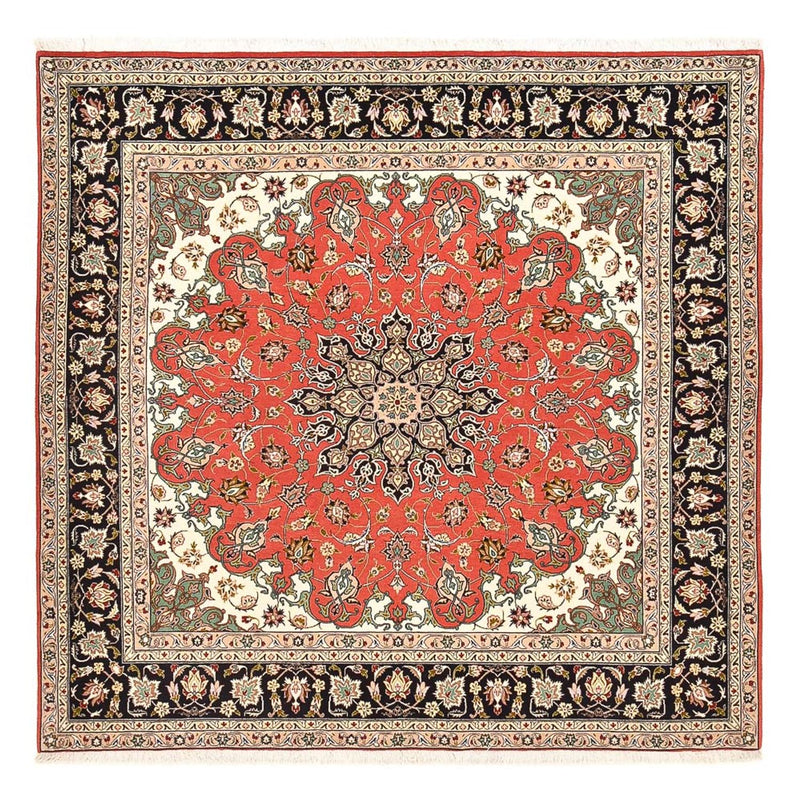 Täbriz - 40 Raj Teppich 200x204cm - Perserteppich - rot