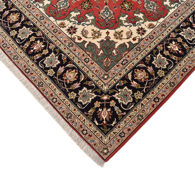 Täbriz - 40 Raj Teppich 200x204cm - Perserteppich - rot