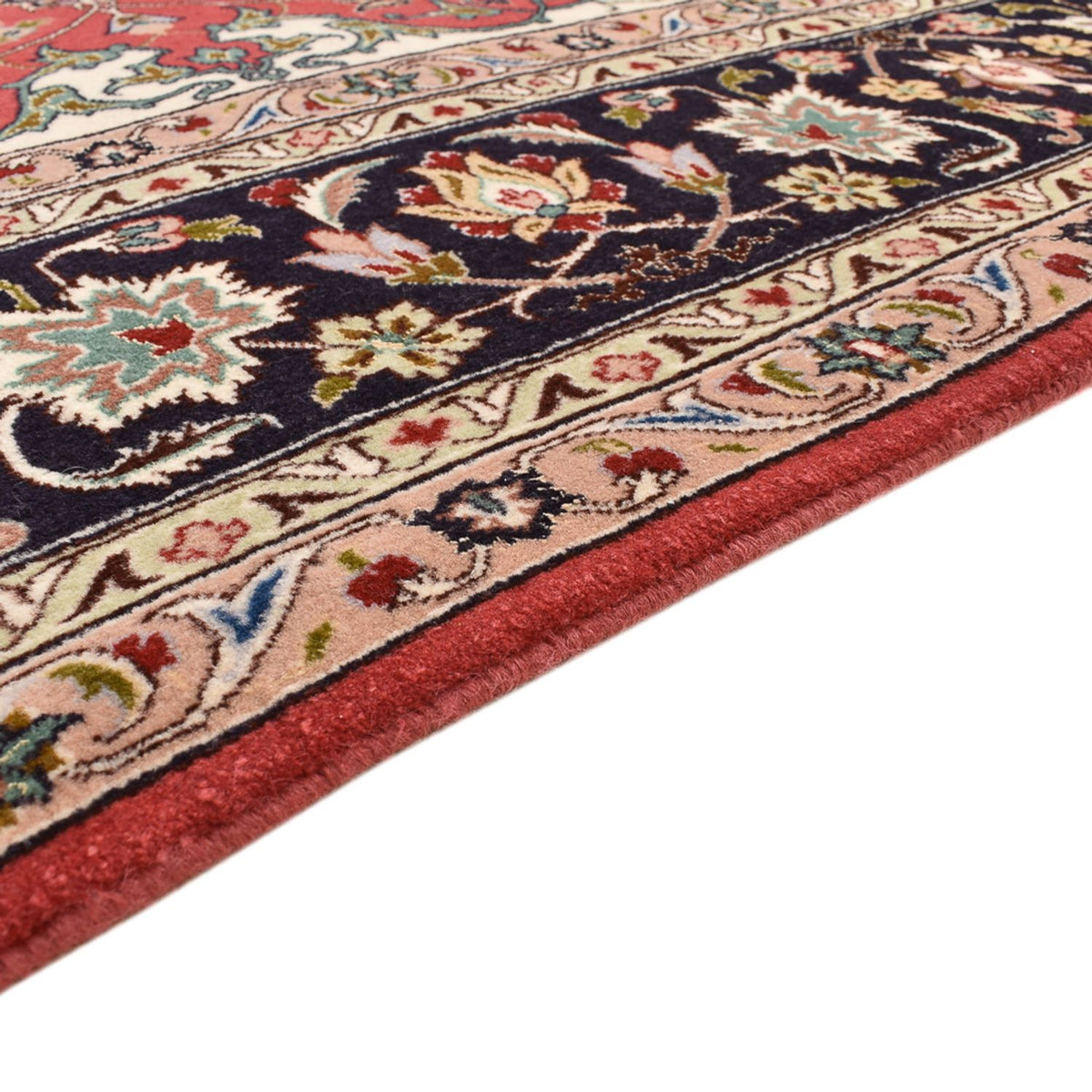 Täbriz - 40 Raj Teppich 200x204cm - Perserteppich - rot