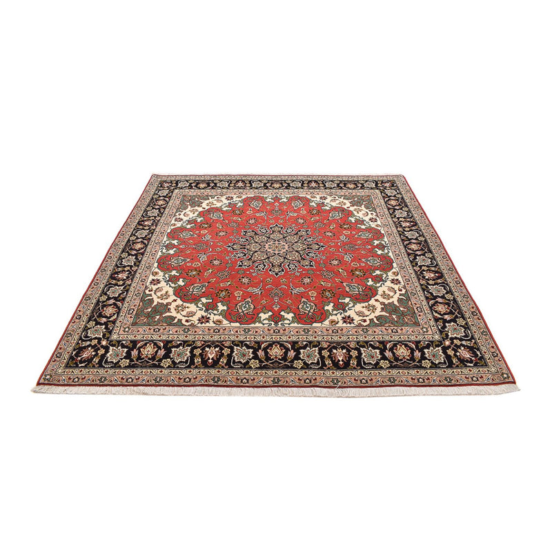 Täbriz - 40 Raj Teppich 200x204cm - Perserteppich - rot