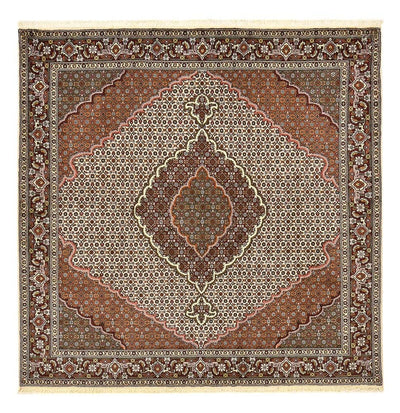 Täbriz - 40 Raj Teppich 201x205cm - Perserteppich - hellbraun