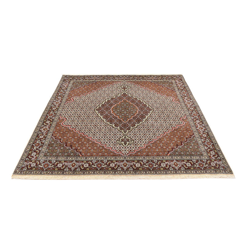 Täbriz - 40 Raj Teppich 201x205cm - Perserteppich - hellbraun