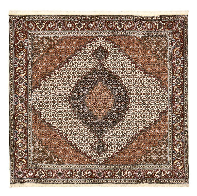 Täbriz - 40 Raj Teppich 198x199cm - Perserteppich - hellbraun