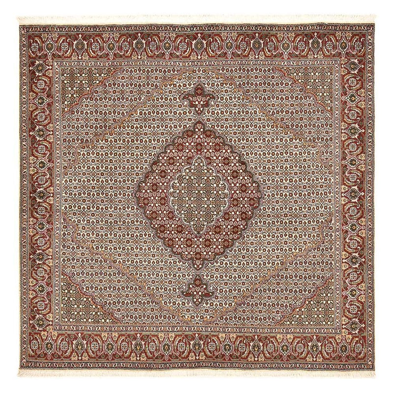 Täbriz - 40 Raj Teppich 204x205cm - Perserteppich - hellbraun