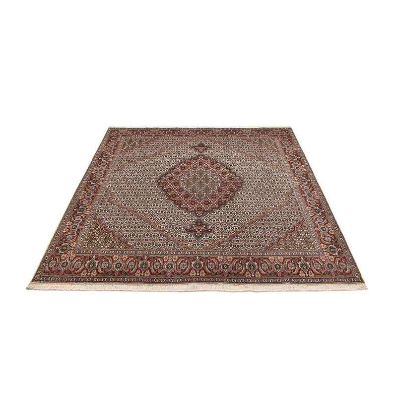 Täbriz - 40 Raj Teppich 204x205cm - Perserteppich - hellbraun