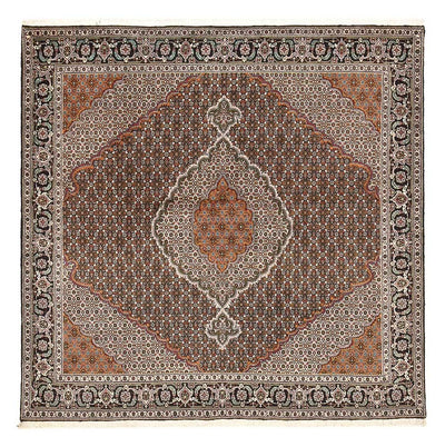 Täbriz - 40 Raj Teppich 203x203cm - Perserteppich - braun