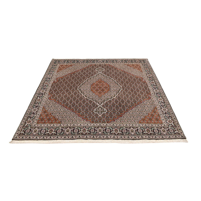 Täbriz - 40 Raj Teppich 203x203cm - Perserteppich - braun