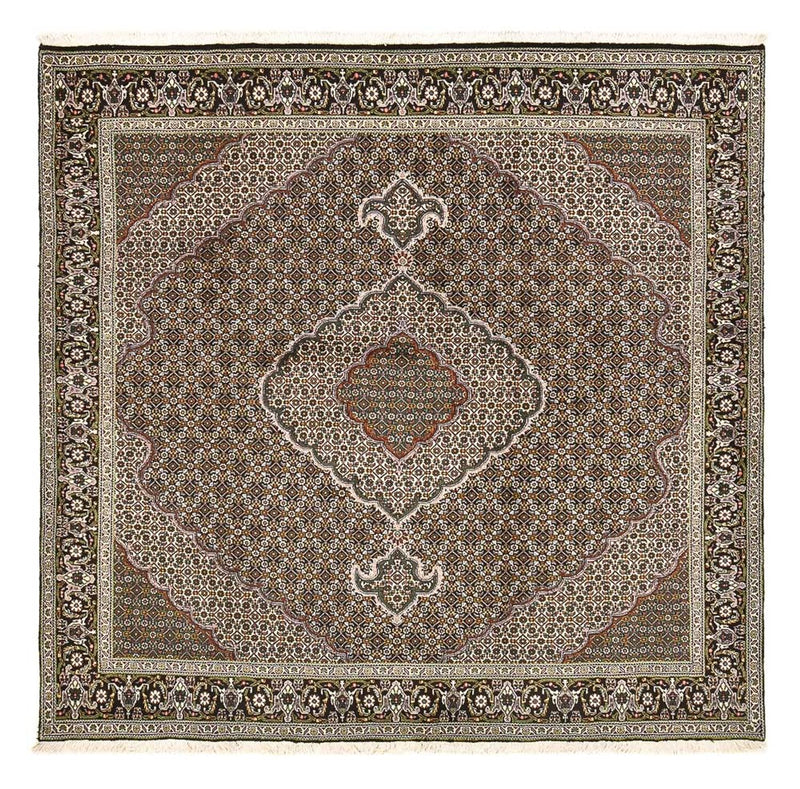 Täbriz - 40 Raj Teppich 200x201cm - Perserteppich - braun