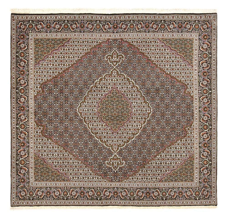 Täbriz - 40 Raj Teppich 197x200cm - Perserteppich - braun