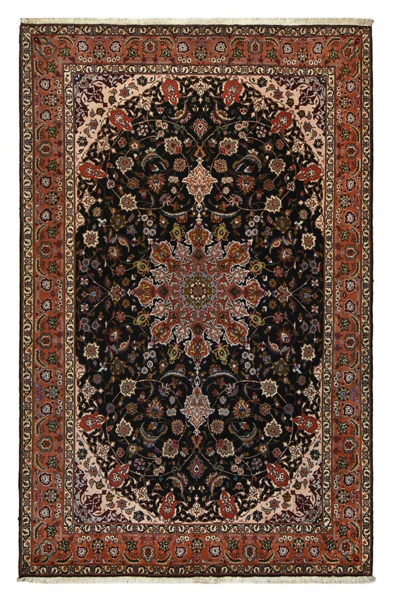 Täbriz - 40 Raj Teppich 201x308cm - Perserteppich - dunkelblau