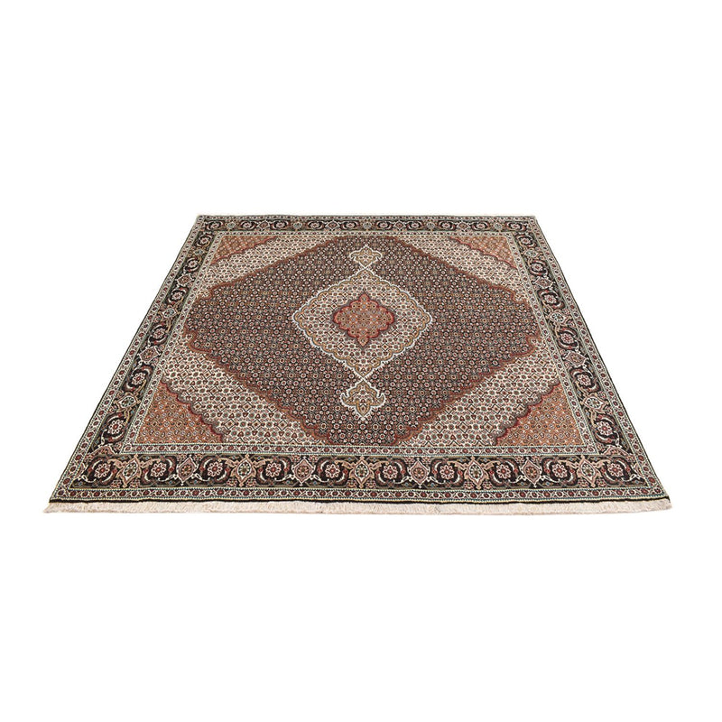 Täbriz - 40 Raj Teppich 200x204cm - Perserteppich - braun