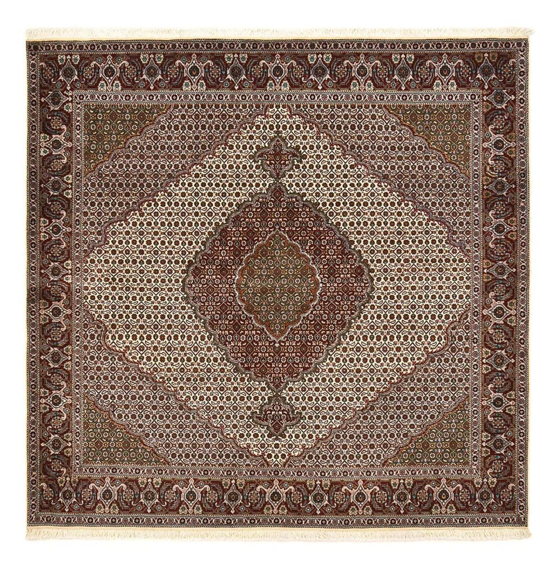 Täbriz - 40 Raj Teppich 200x201cm - Perserteppich - hellbraun