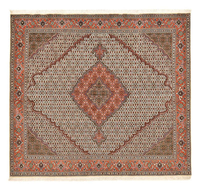 Täbriz - 40 Raj Teppich 196x204cm - Perserteppich - hellbraun