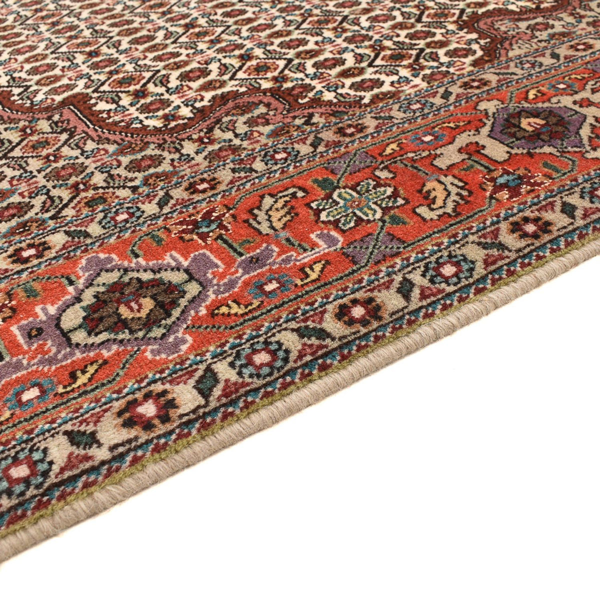 Täbriz - 40 Raj Teppich 196x204cm - Perserteppich - hellbraun