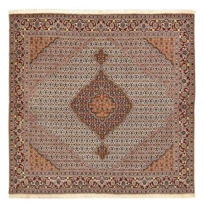Täbriz - 40 Raj Teppich 198x202cm - Perserteppich - hellbraun