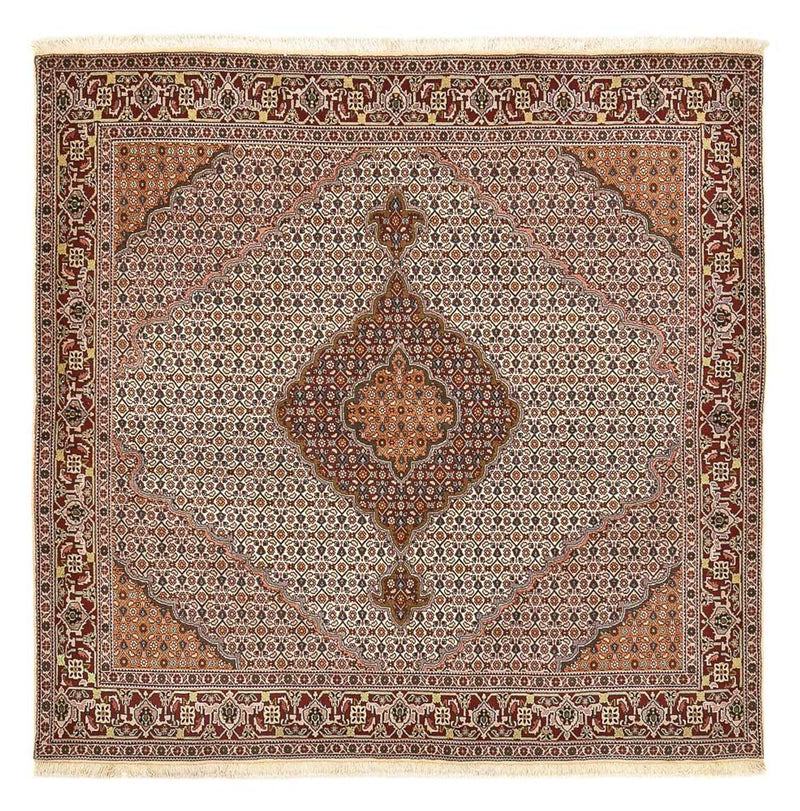Täbriz - 40 Raj Teppich 198x202cm - Perserteppich - hellbraun