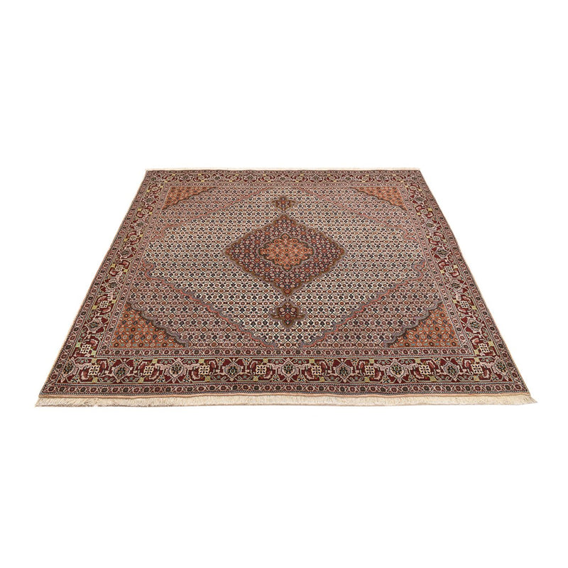 Täbriz - 40 Raj Teppich 198x202cm - Perserteppich - hellbraun