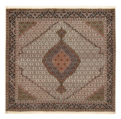 Täbriz - 40 Raj Teppich 200x204cm - Perserteppich - hellbraun