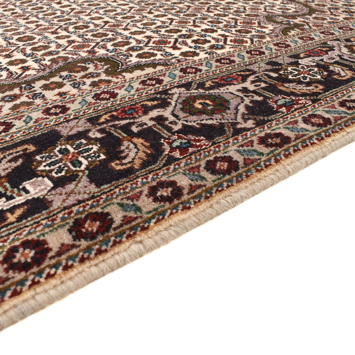 Täbriz - 40 Raj Teppich 200x204cm - Perserteppich - hellbraun
