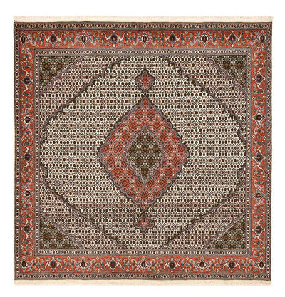 Täbriz - 40 Raj Teppich 201x212cm - Perserteppich - hellbraun