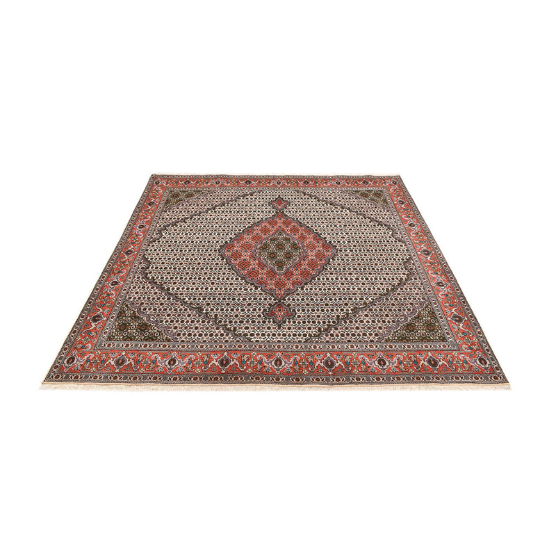 Täbriz - 40 Raj Teppich 201x212cm - Perserteppich - hellbraun