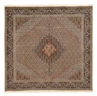 Täbriz - 40 Raj Teppich 202x202cm - Perserteppich - braun
