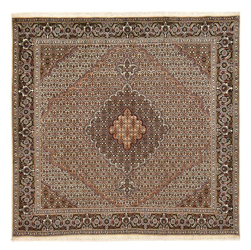 Täbriz - 40 Raj Teppich 202x202cm - Perserteppich - braun