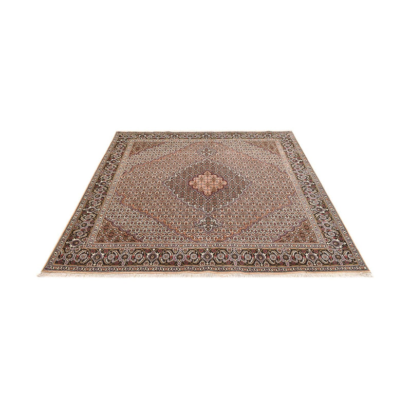 Täbriz - 40 Raj Teppich 202x202cm - Perserteppich - braun
