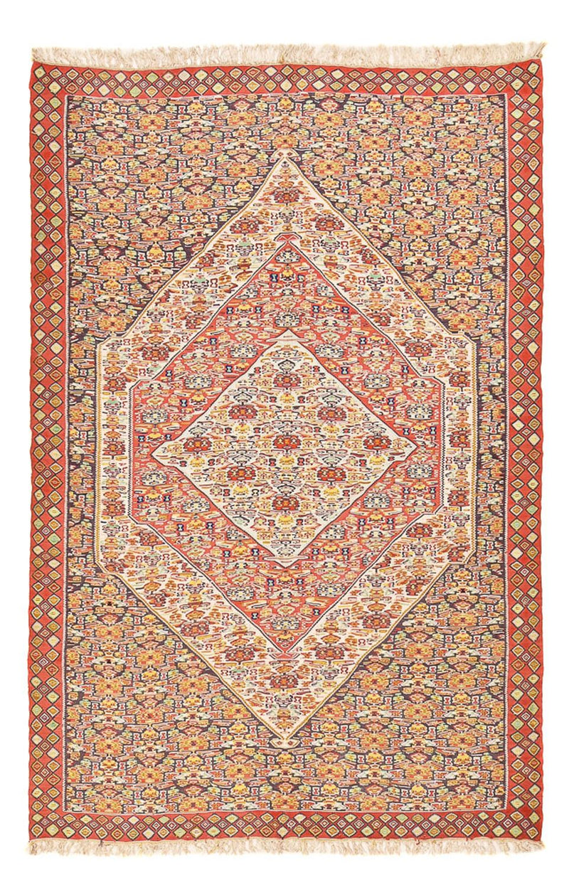 Kelim Seide Teppich 165x255cm - hellbraun