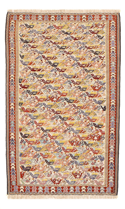 Kelim Seide Teppich 160x255cm - caramel