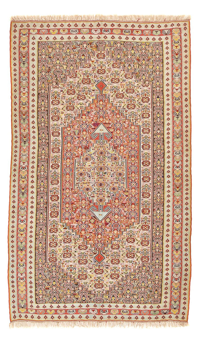 Kelim Seide Teppich 158x270cm - hellrot