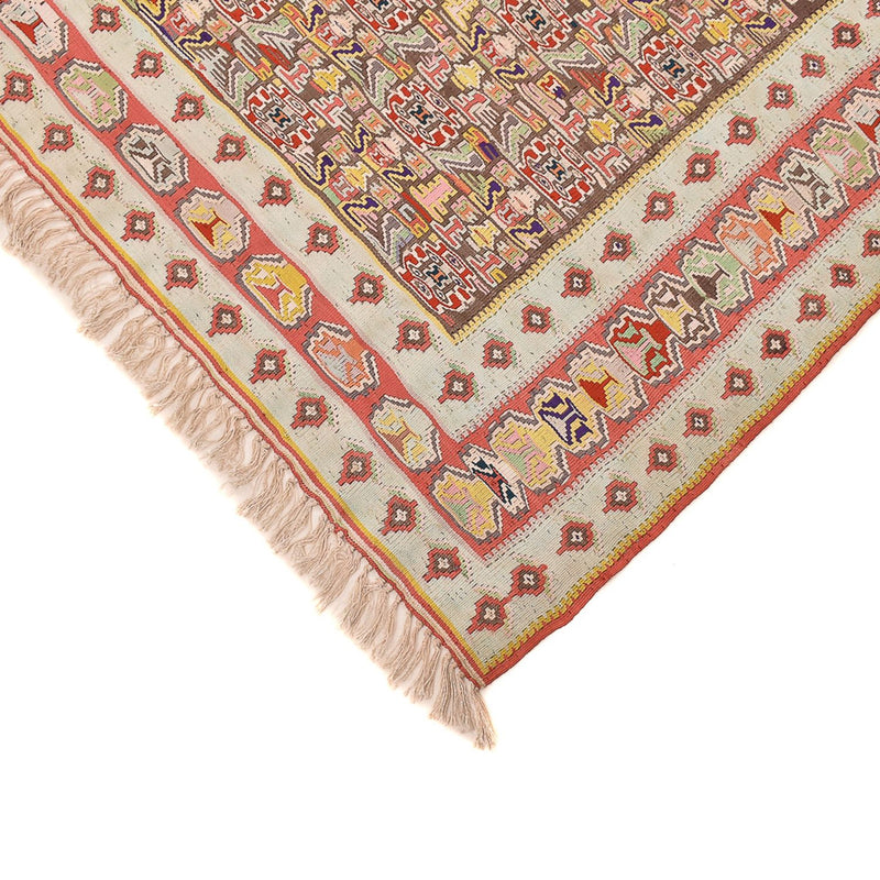 Kelim Seide Teppich 158x270cm - hellrot