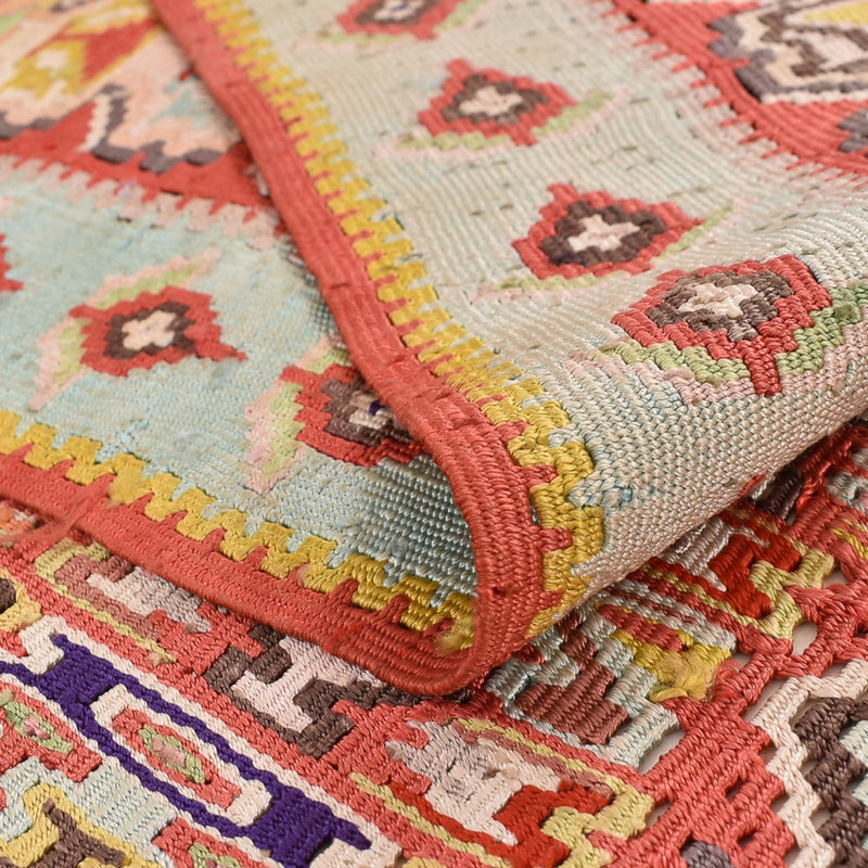 Kelim Seide Teppich 158x270cm - hellrot