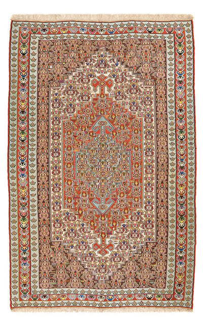 Kelim Seide Teppich 160x258cm - hellrot