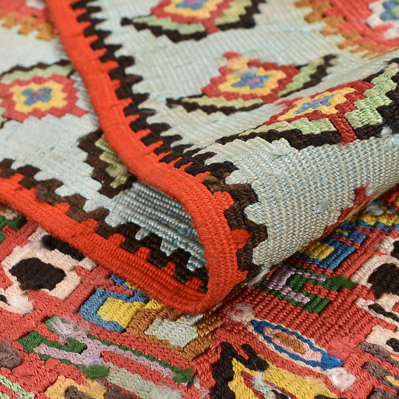 Kelim Seide Teppich 160x258cm - hellrot
