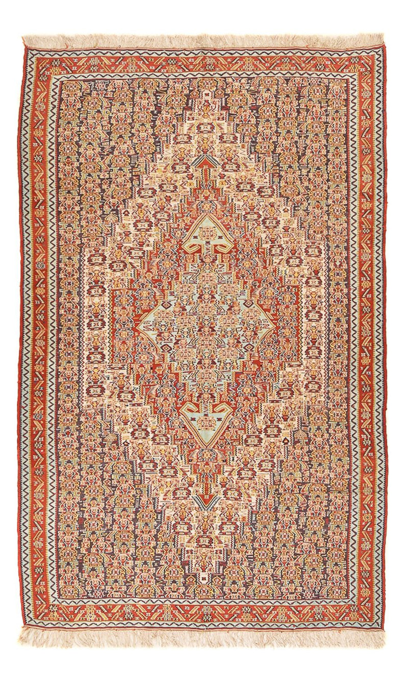 Kelim Seide Teppich 156x248cm - hellrot