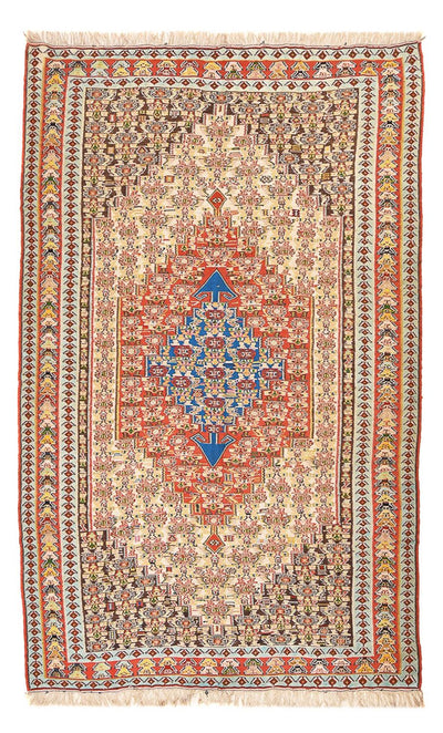 Kelim Seide Teppich 158x260cm - hellrot